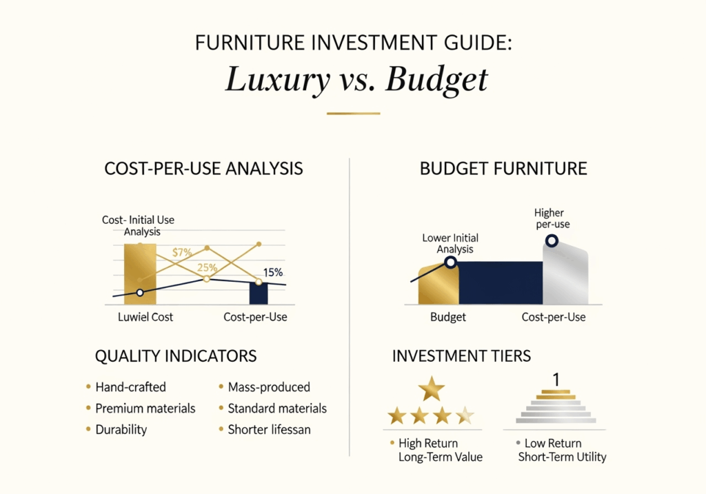Furniture investment comparison chart showing luxury vs budget cost analysis